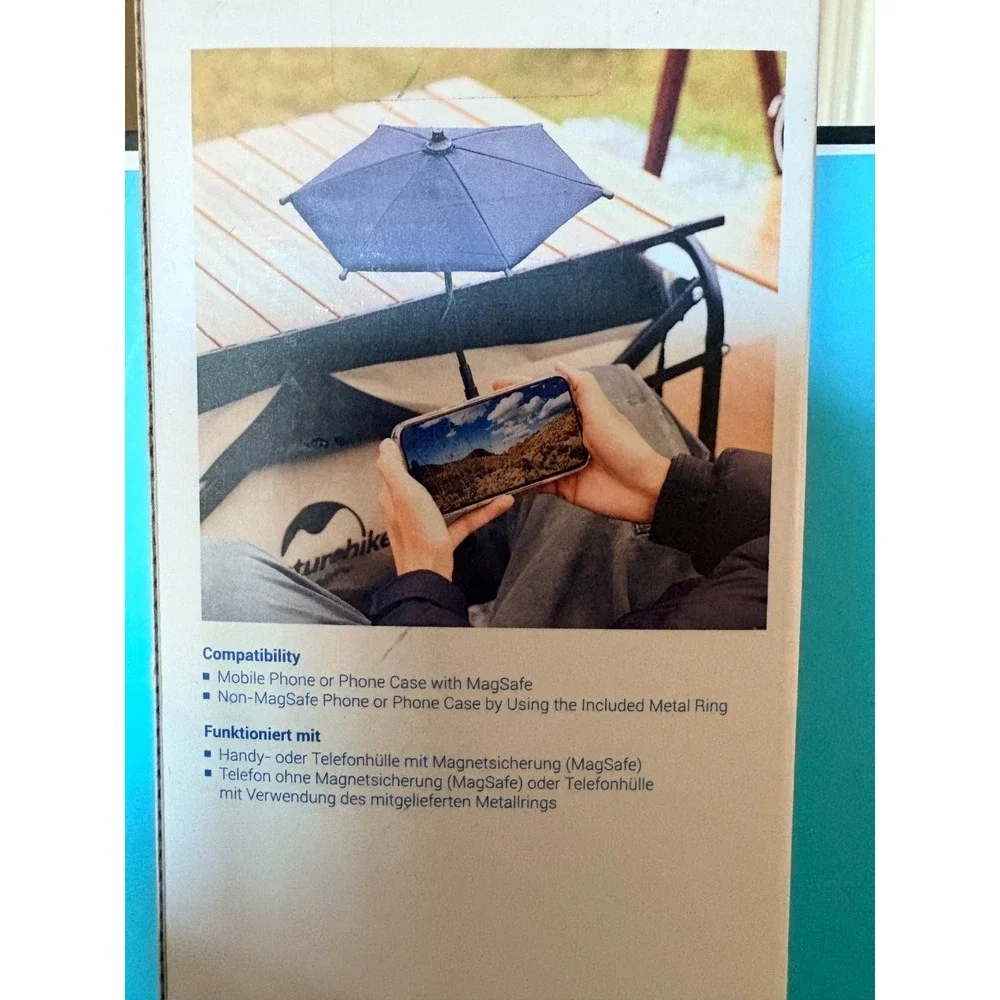 JJC Magnetic Phone Umbrella for Sun Blue Flexible Adjustable MagSafe Universal